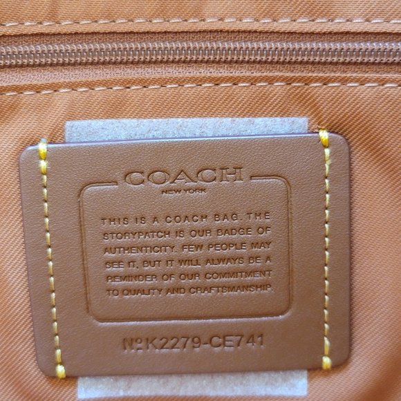 Coach Cara Pebbled Leather Satchel-Pool Color - Picture 15 of 16